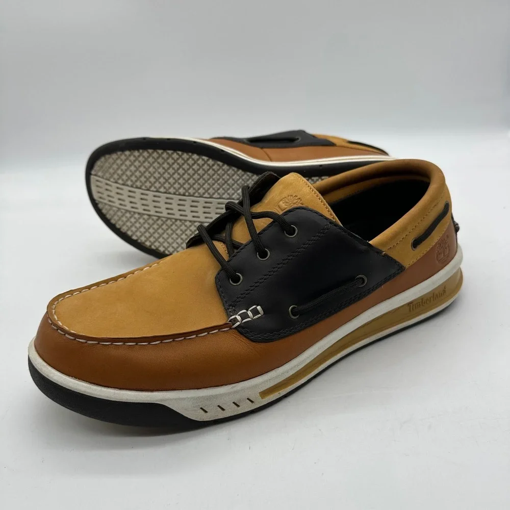 Timberland 24537 5822 Mens Size 12M Brown‎ Leather Low Top Loafers Boat Shoes